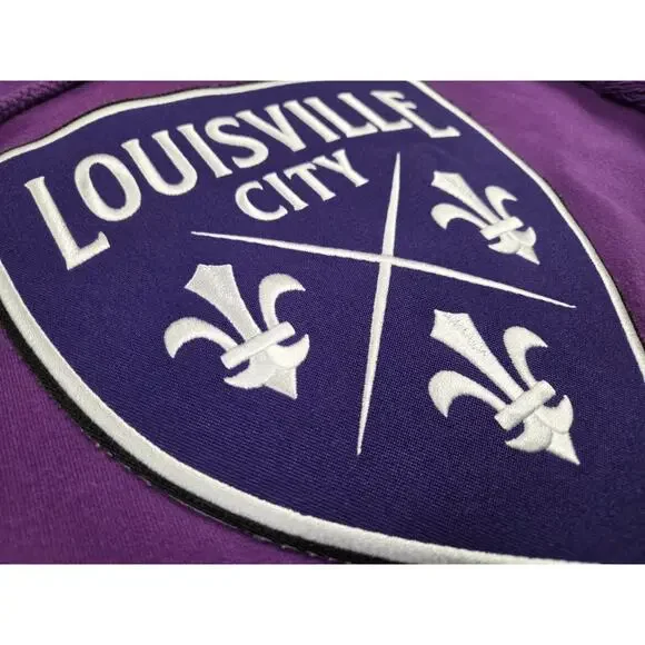LouCity Authentic Louisville City Purple FC Men's Club Hoodie Sweatshirt Medium - Picture 4 of 6